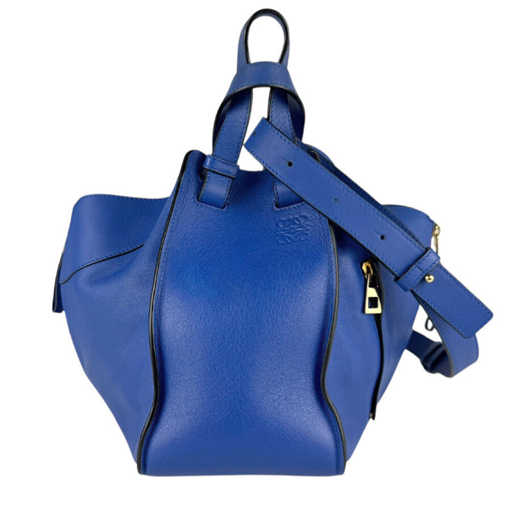 Loewe Blue Leather Shoulder Bag Hammock Gold - Picture 2 of 4